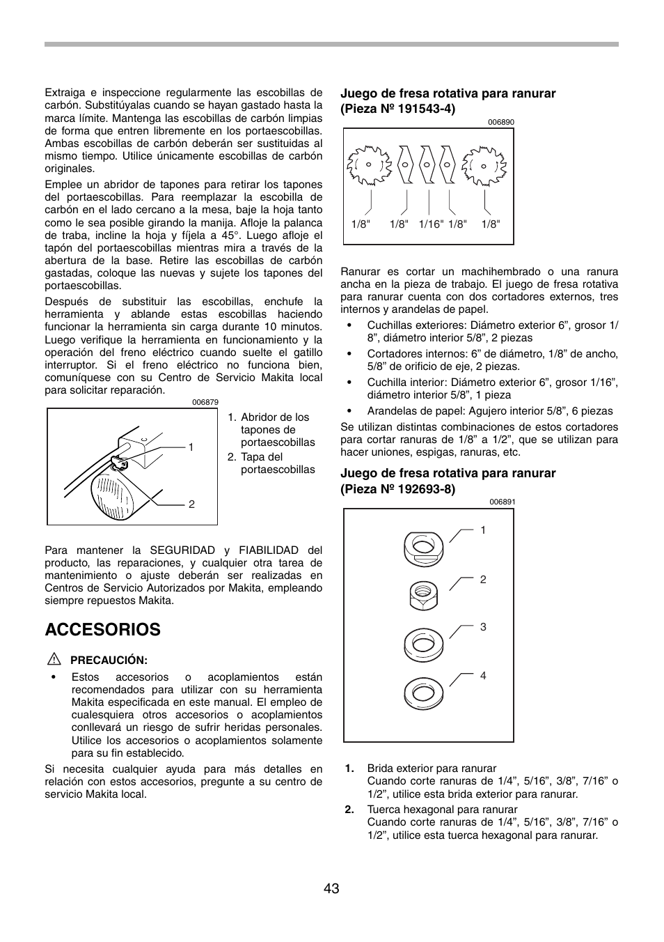 Accesorios | Makita 2702X1 User Manual | Page 43 / 48