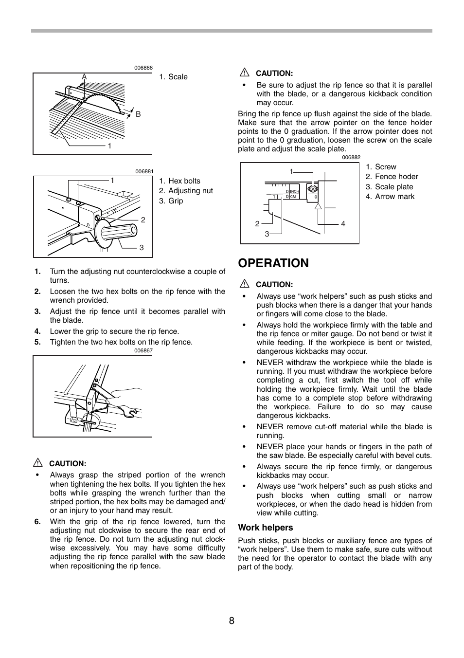 Operation | Makita 2702X1 User Manual | Page 8 / 48