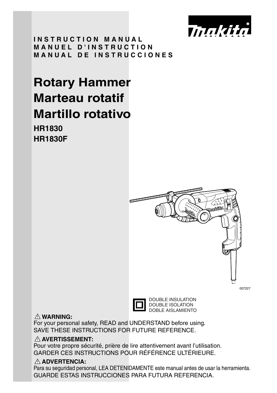 Makita HR1830F User Manual | 28 pages