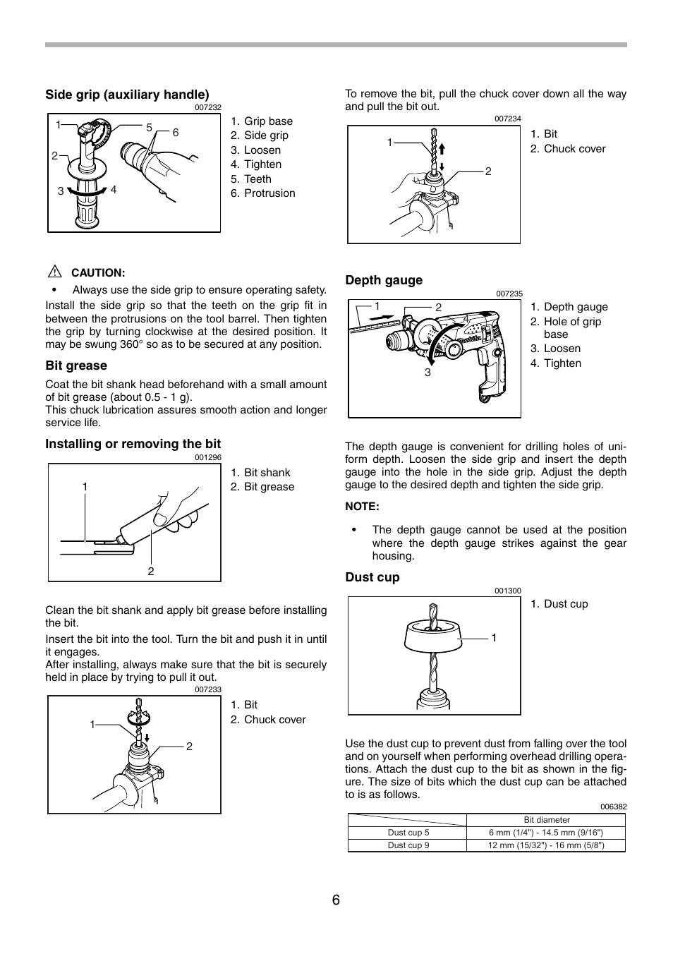 Makita HR1830F User Manual | Page 6 / 28
