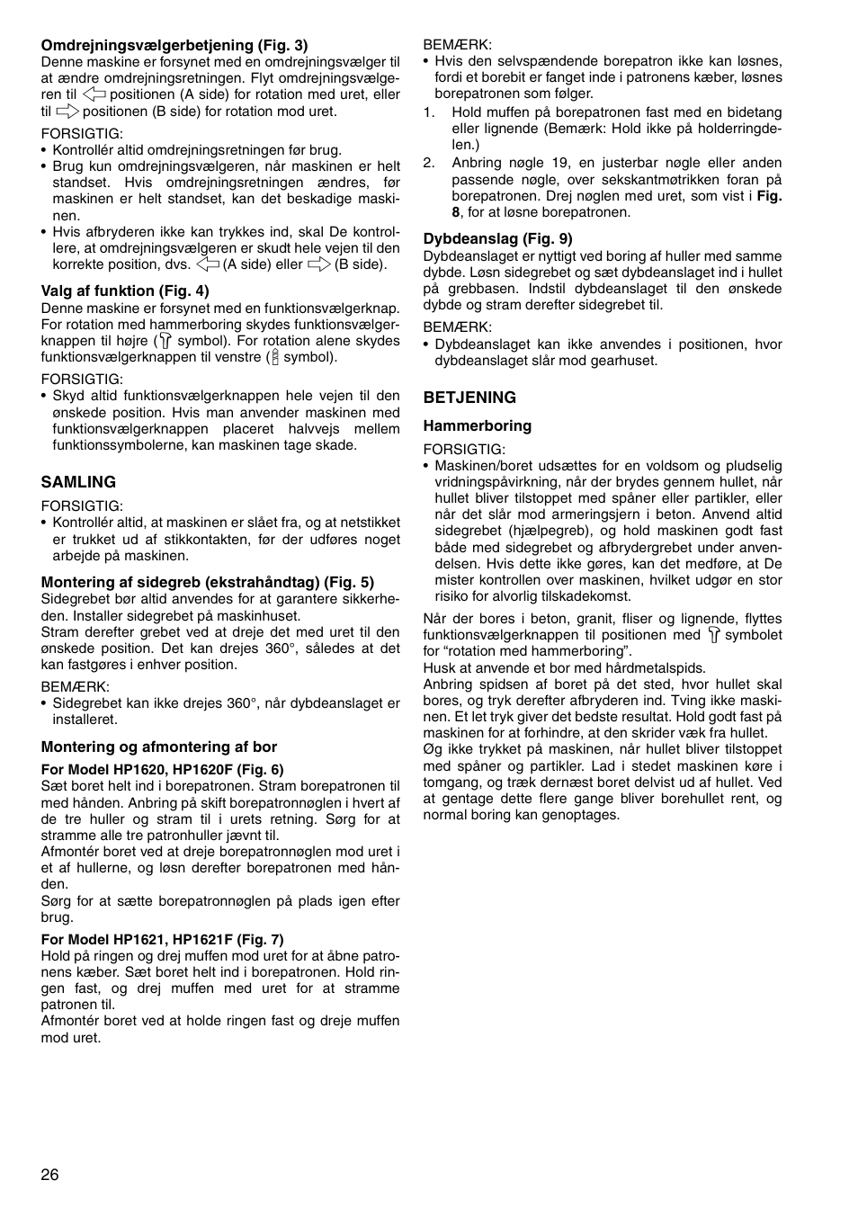 Makita HP1620 User Manual | Page 26 / 44