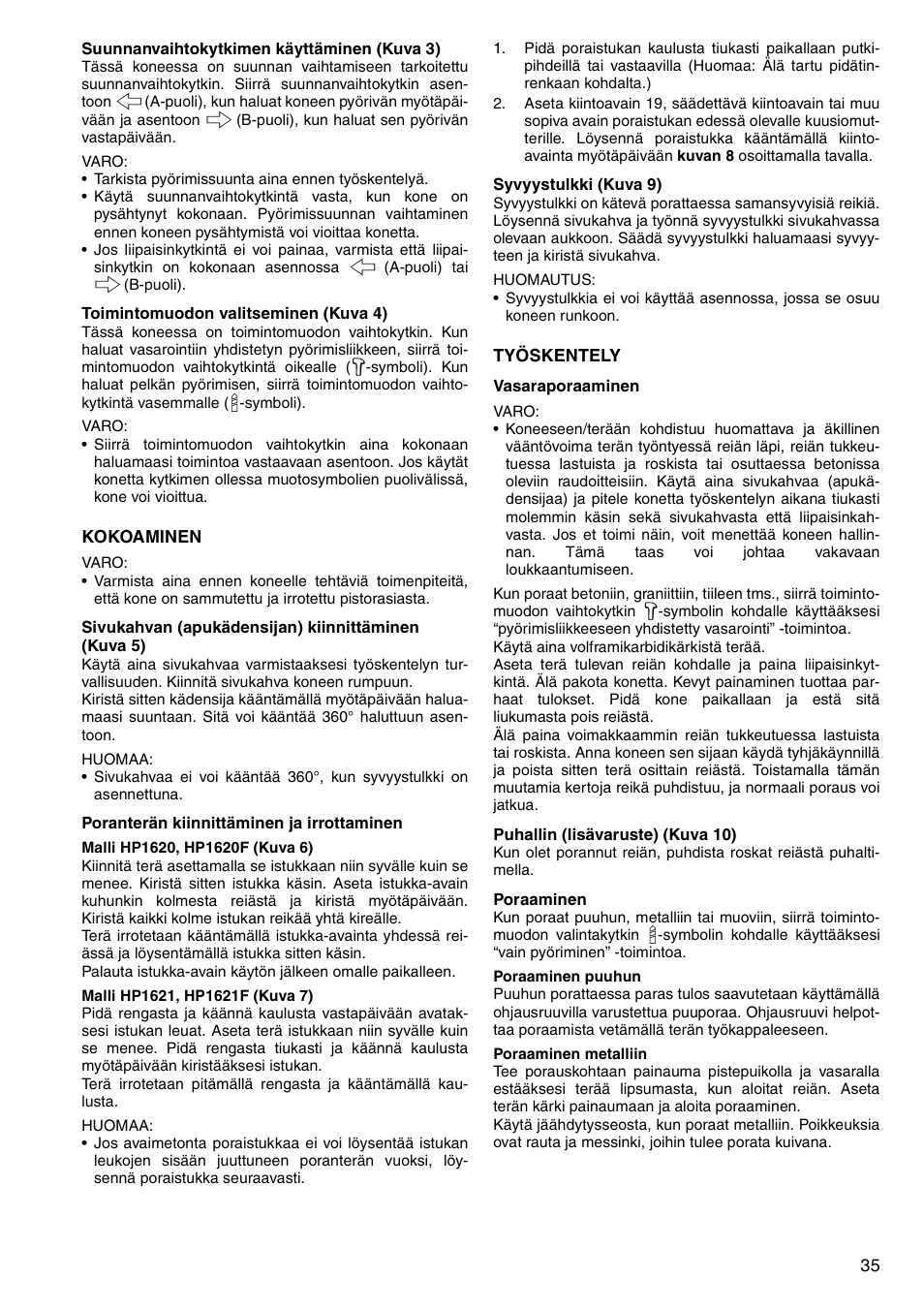 Makita HP1620 User Manual | Page 35 / 44