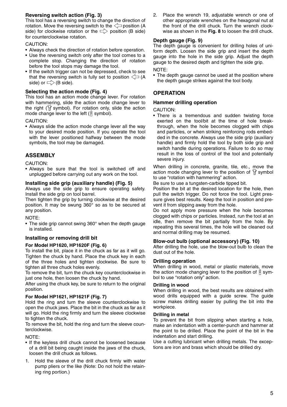 Makita HP1620 User Manual | Page 5 / 44