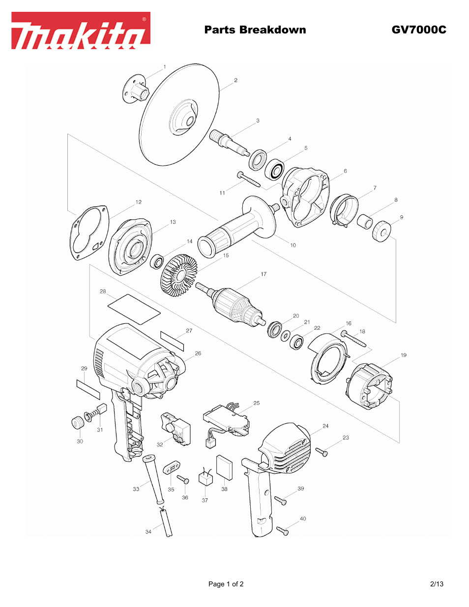 Makita GV7000C User Manual | 2 pages