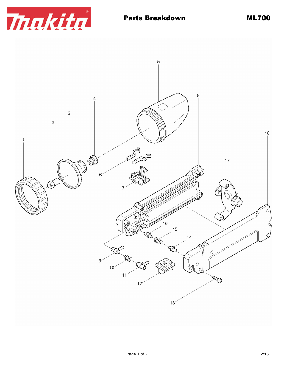 Makita ML700 User Manual | 2 pages