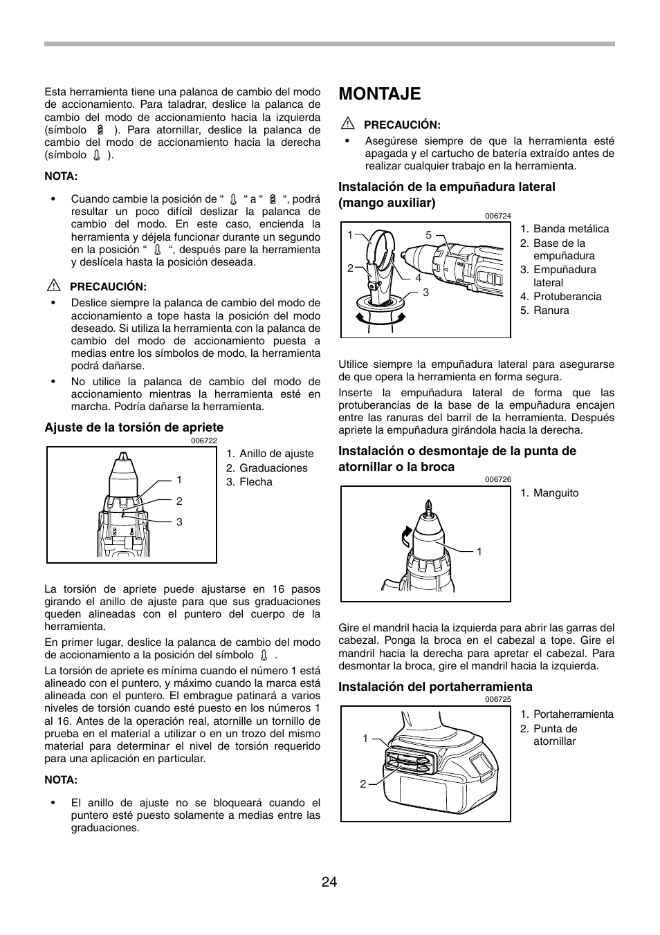 Montaje | Makita BDF451 User Manual | Page 24 / 28