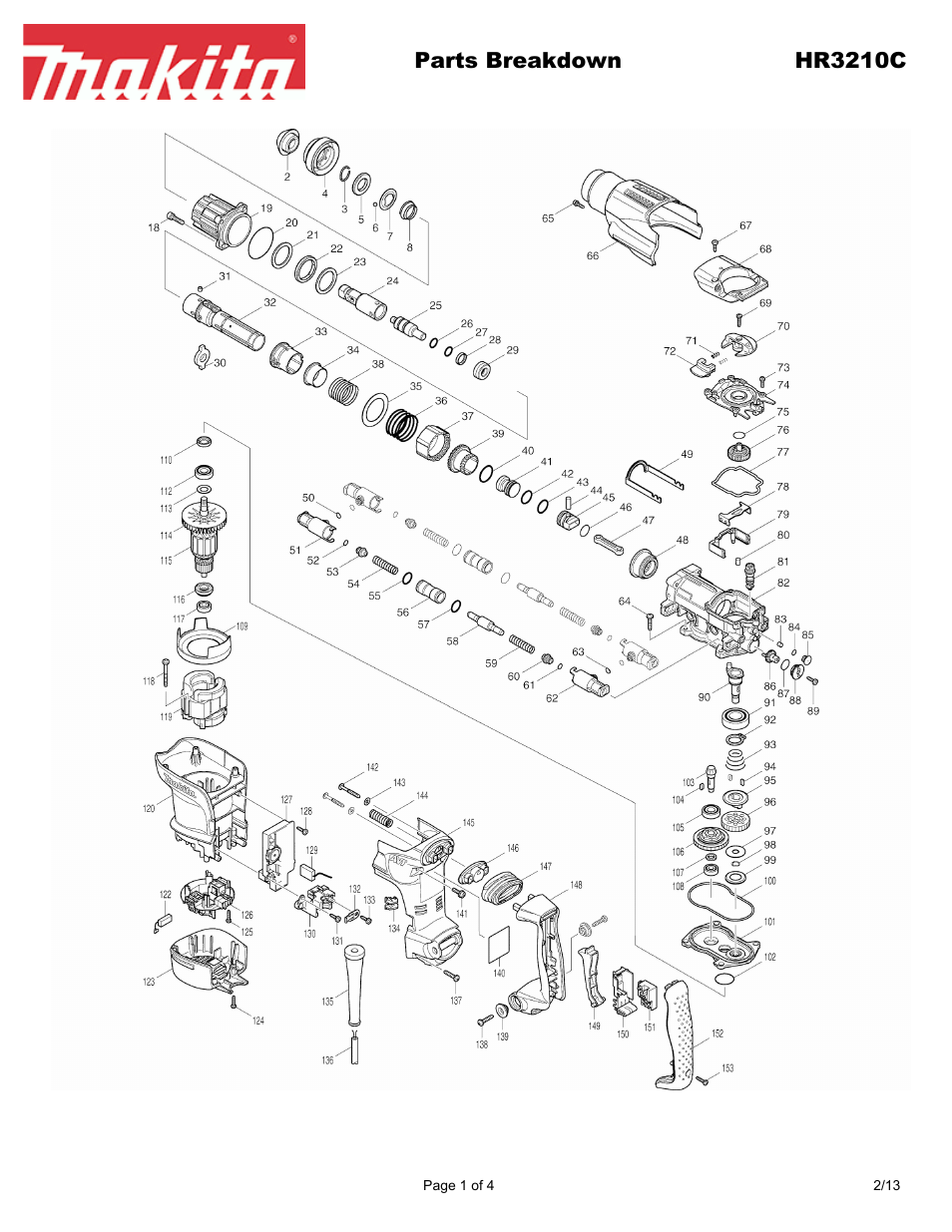 Makita HR3210C User Manual | 4 pages