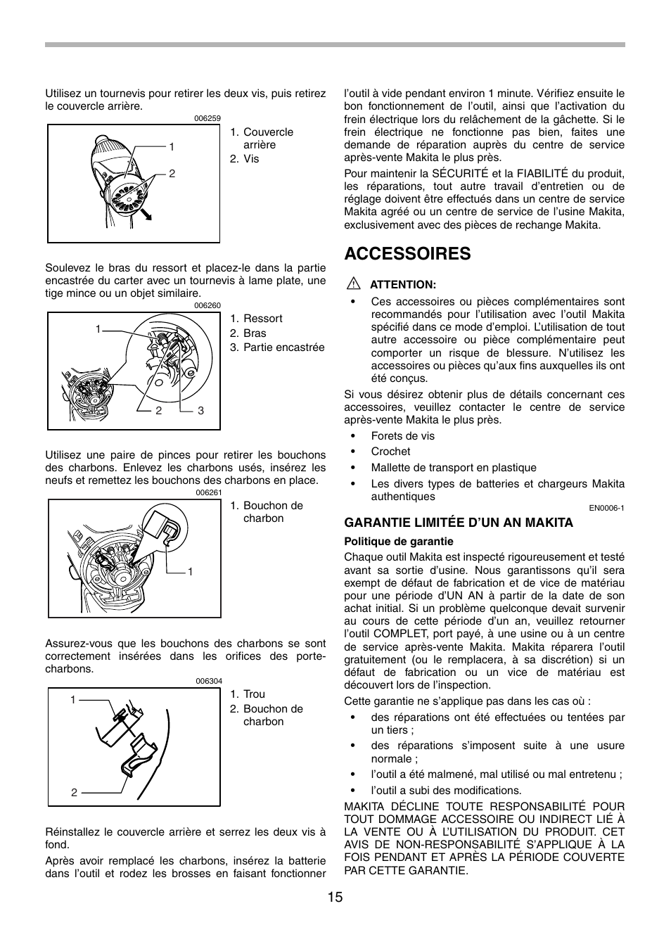 Accessoires | Makita BTD130F User Manual | Page 15 / 28
