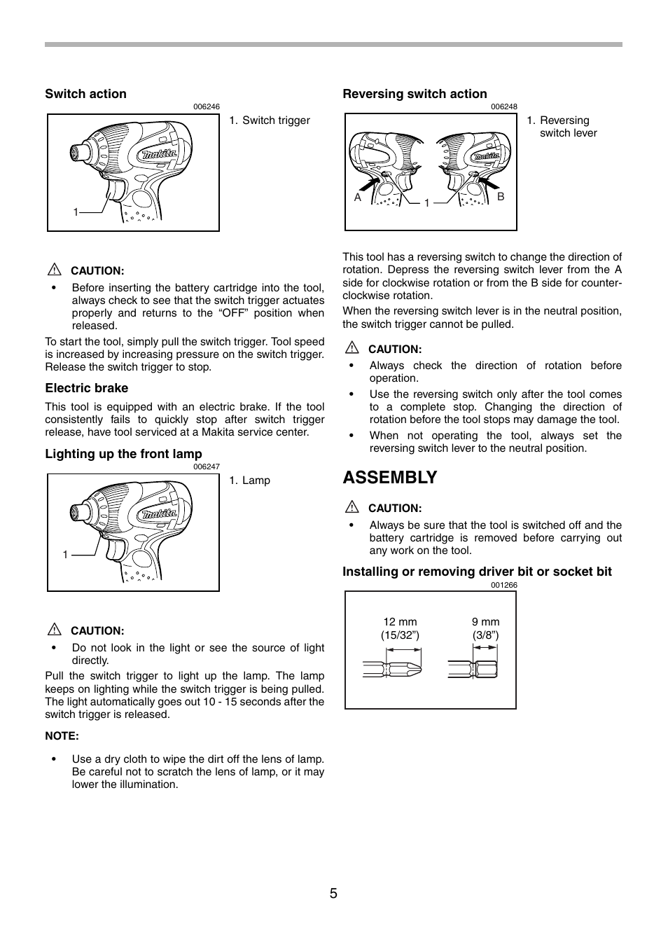 Assembly | Makita BTD130F User Manual | Page 5 / 28