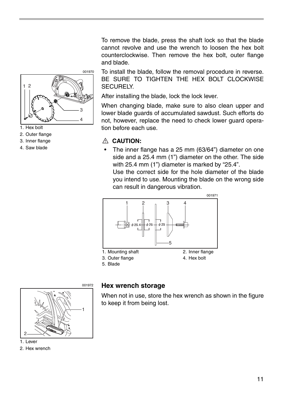 Hex wrench storage | Makita 5402NA User Manual | Page 11 / 20