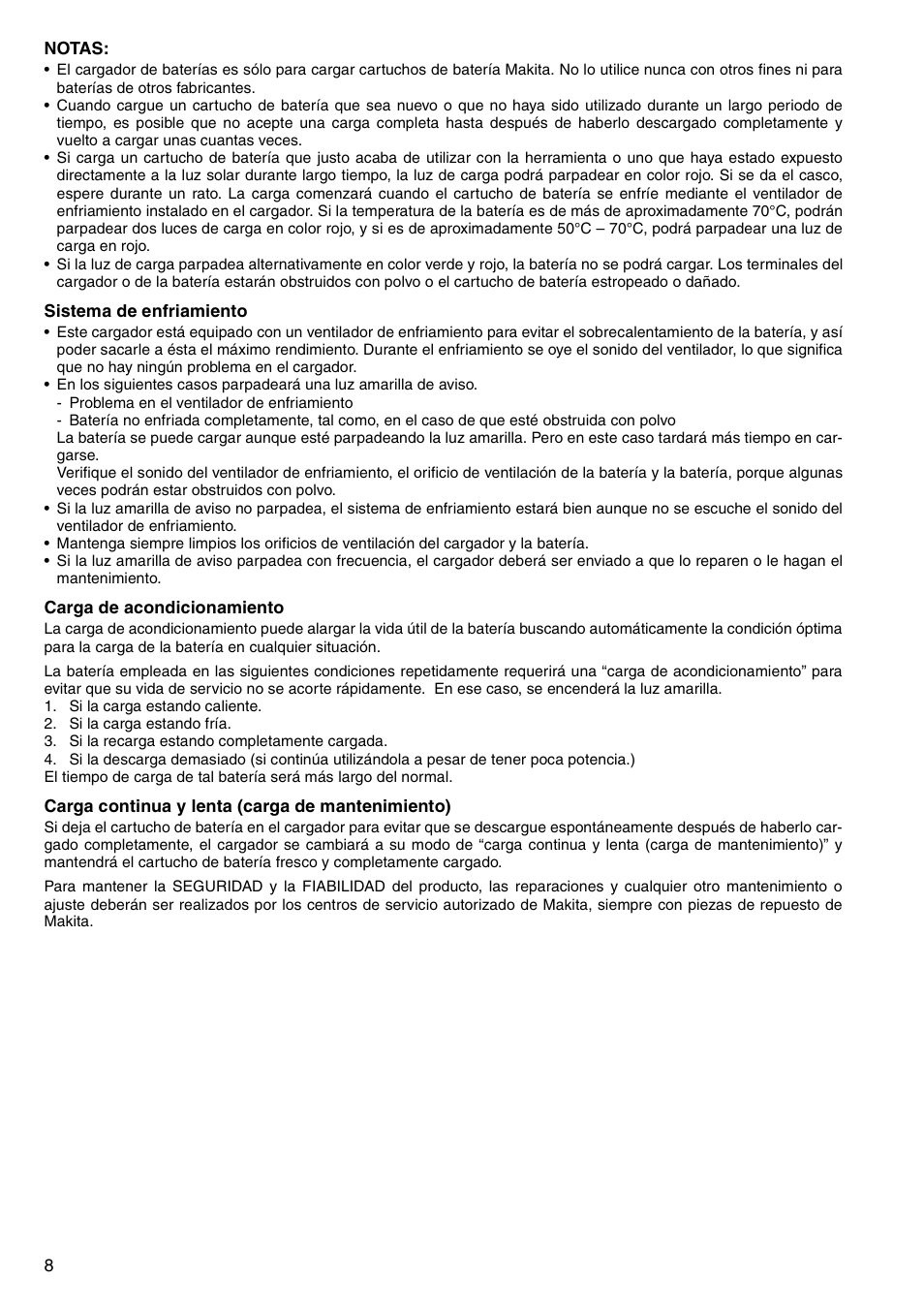 Makita DC18SC DC24SA User Manual | Page 8 / 12