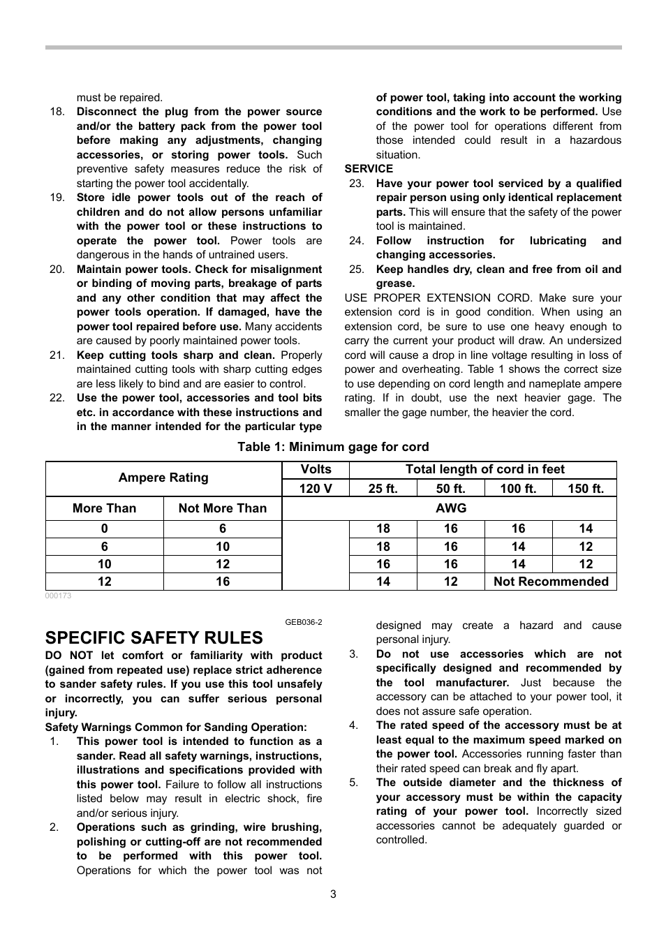 Specific safety rules | Makita GV5010 User Manual | Page 3 / 24