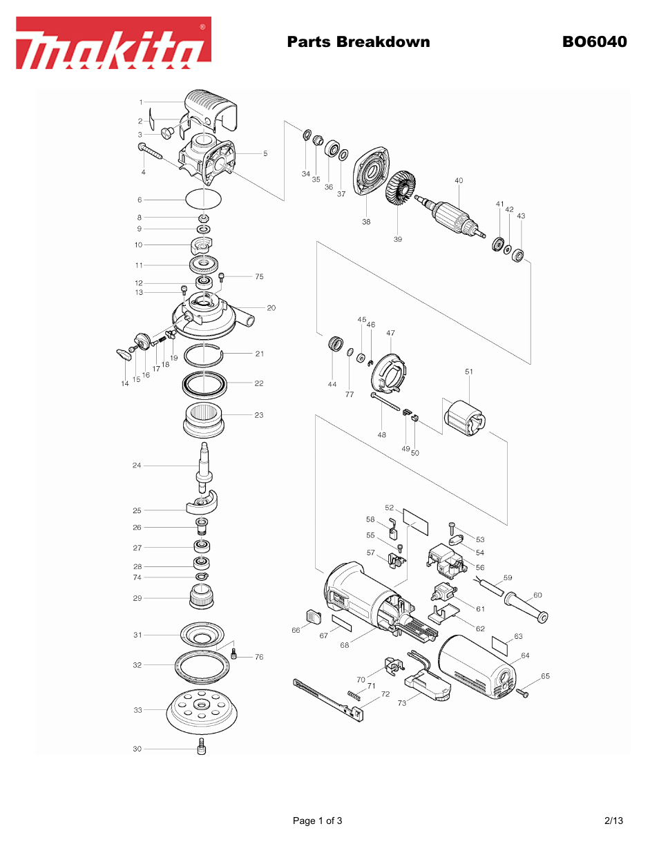 Makita BO604 User Manual | 3 pages