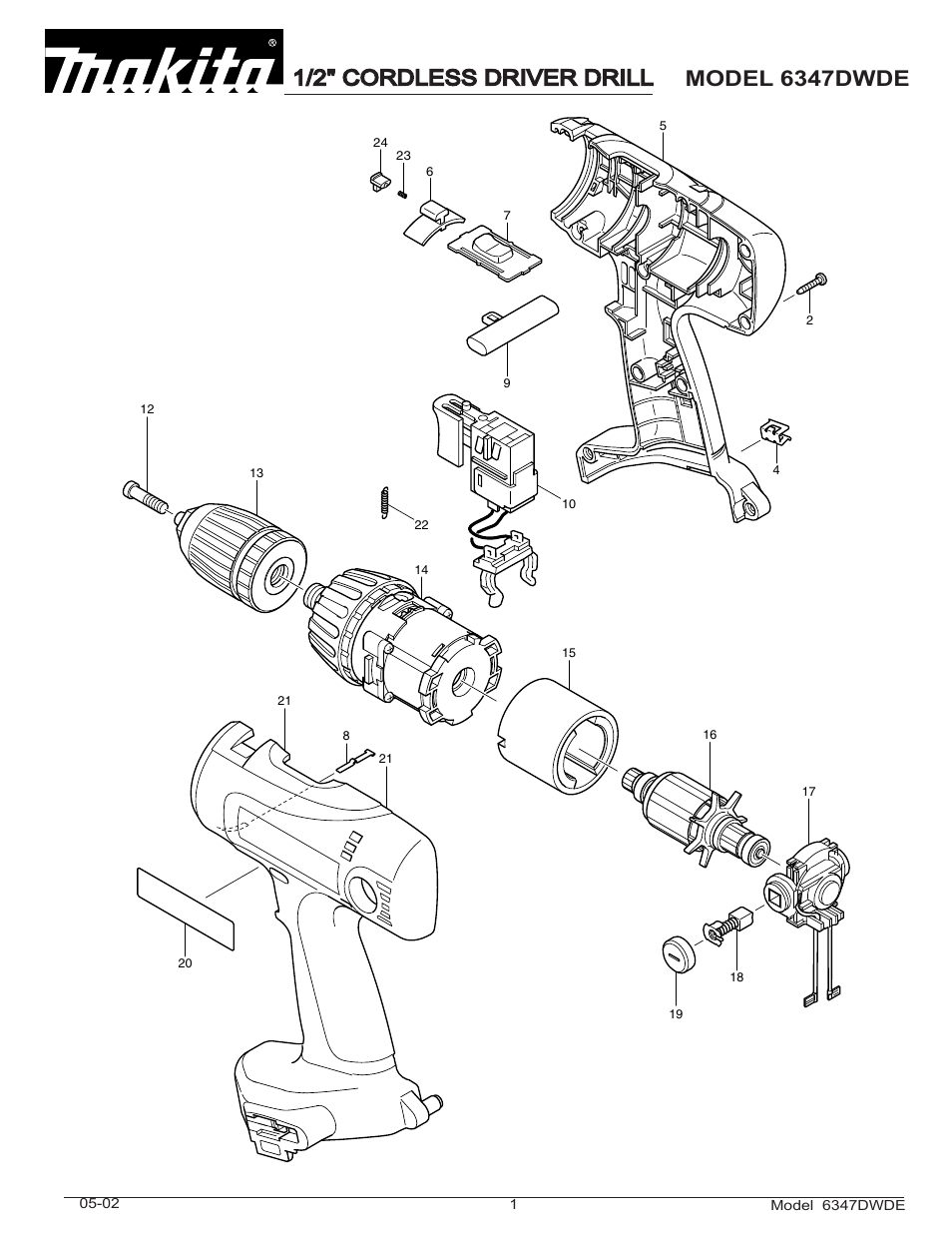 Makita 6347DWDE User Manual | 2 pages