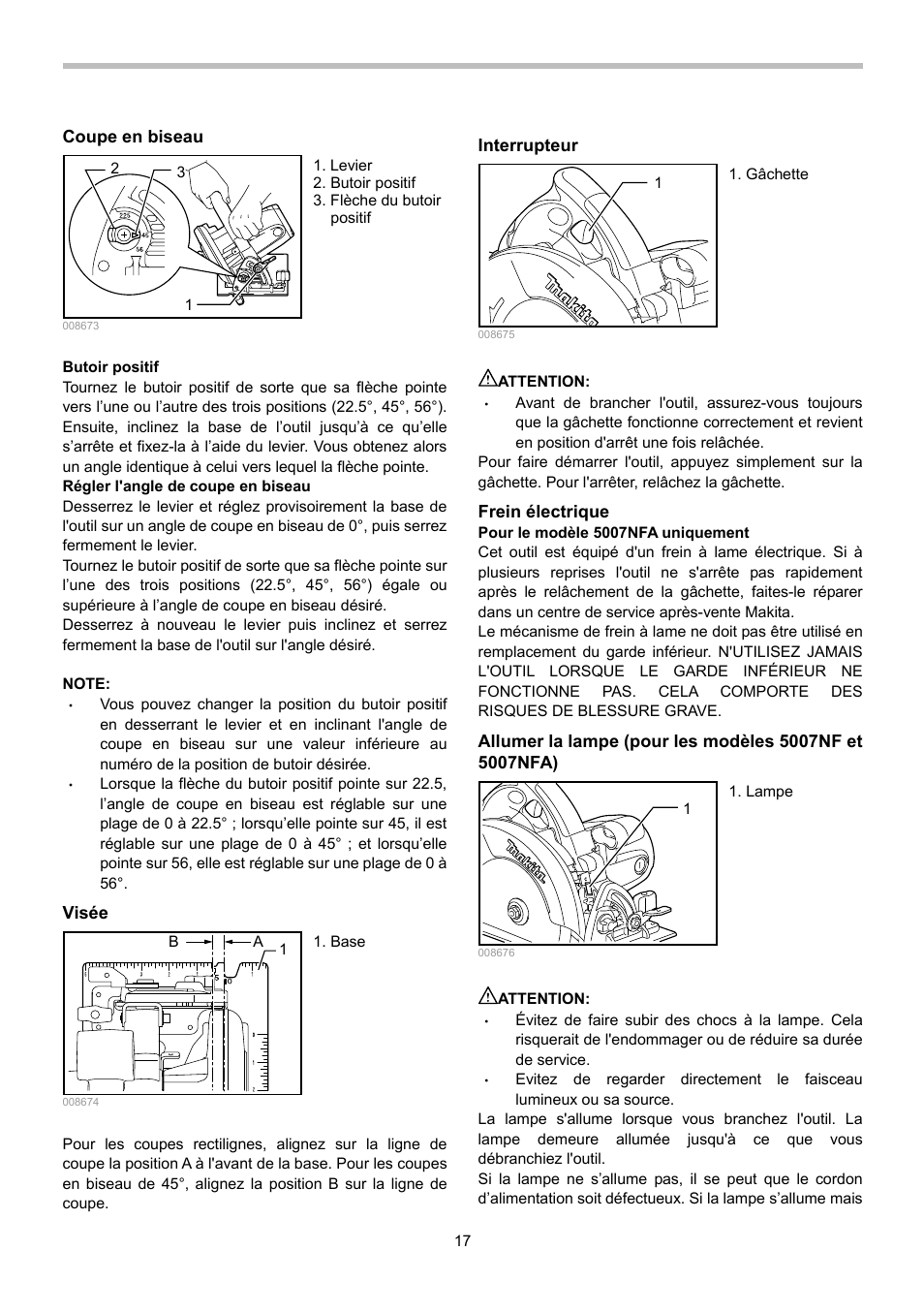 Makita 5007NFA User Manual | Page 17 / 32