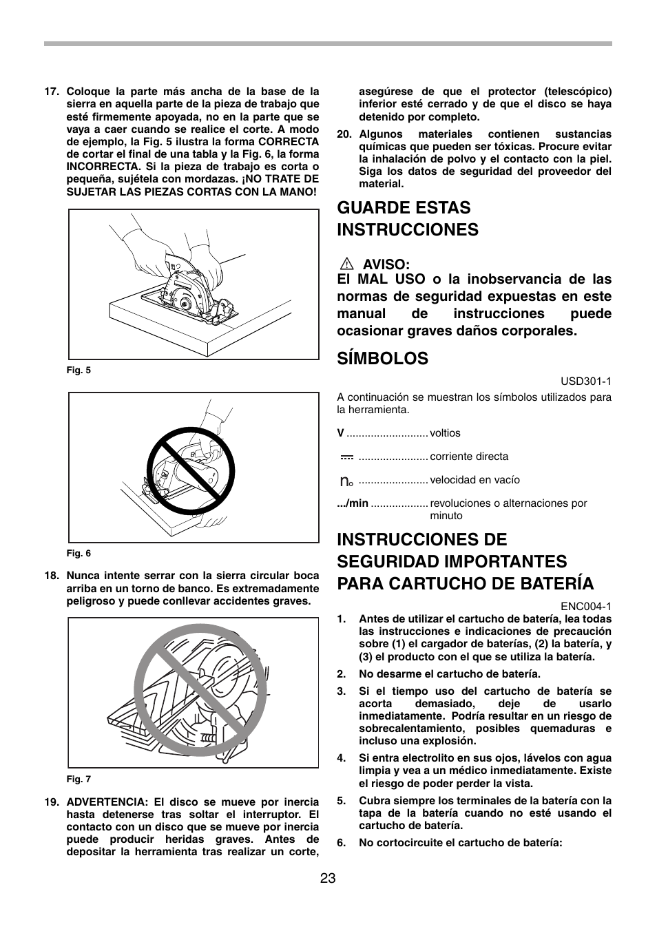 Guarde estas instrucciones, Símbolos | Makita 5094D User Manual | Page 23 / 28