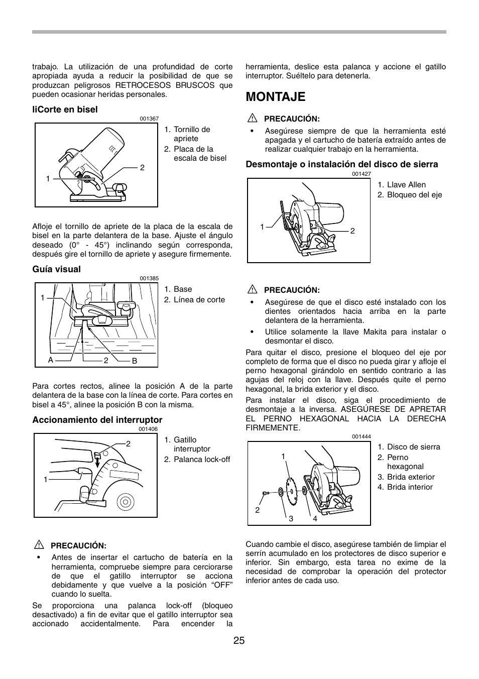 Montaje | Makita 5094D User Manual | Page 25 / 28