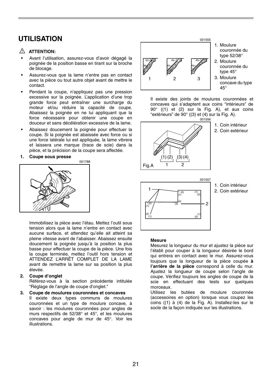 Utilisation | Makita LS1030N User Manual | Page 21 / 40