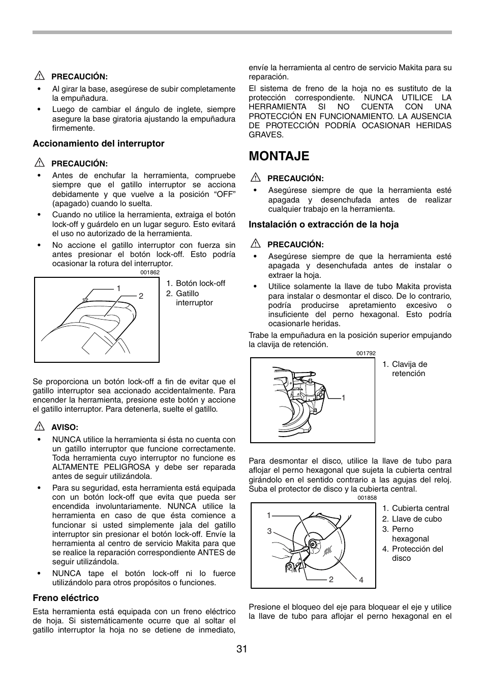 Montaje | Makita LS1030N User Manual | Page 31 / 40