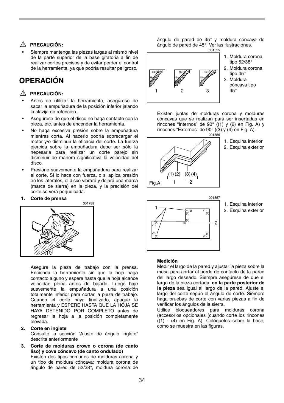 Operación | Makita LS1030N User Manual | Page 34 / 40