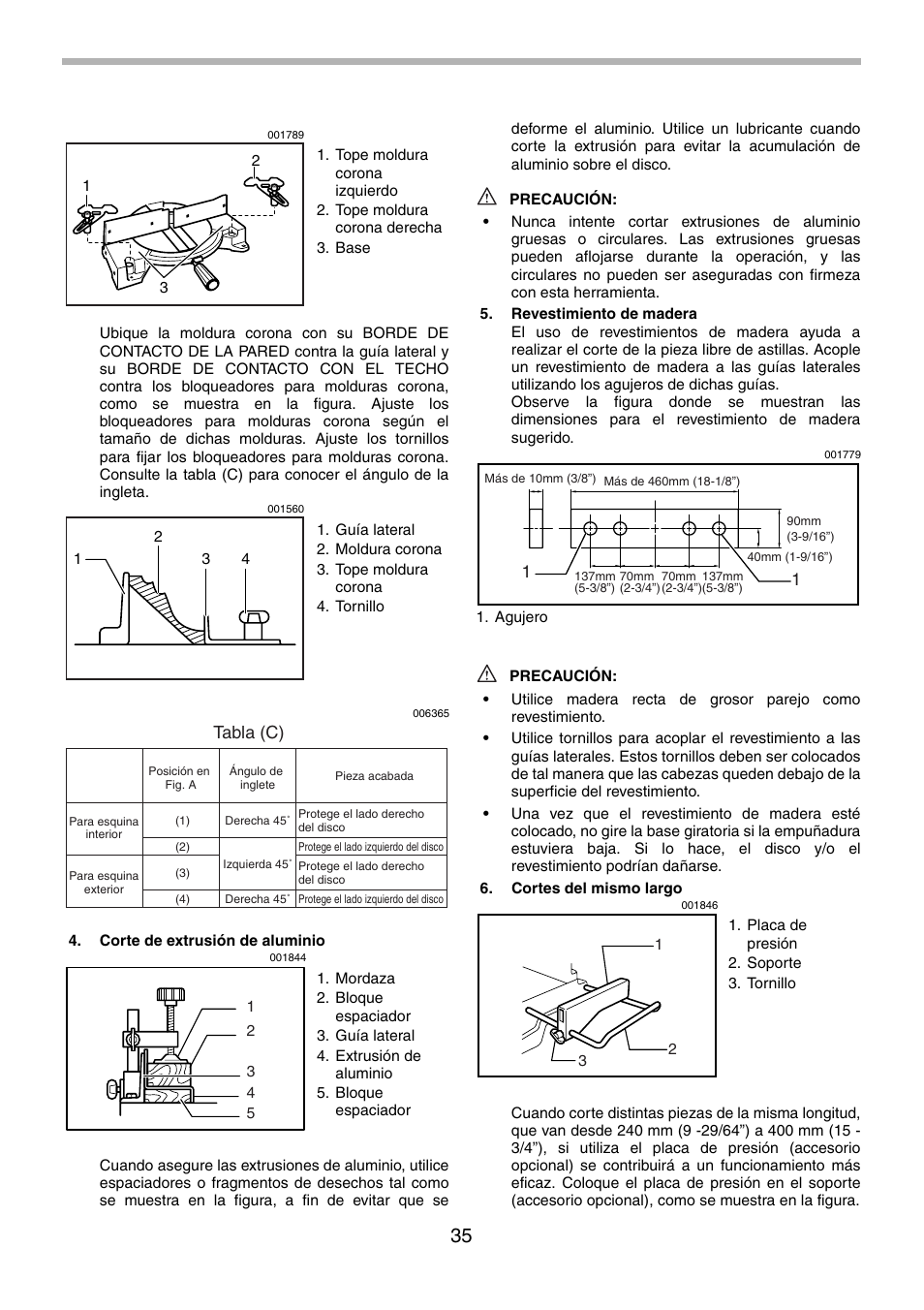 Tabla (c) | Makita LS1030N User Manual | Page 35 / 40