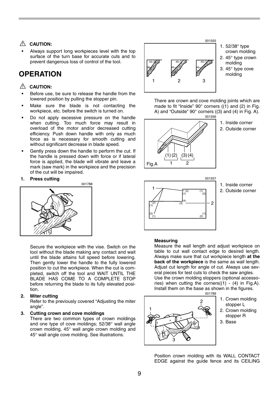 Operation | Makita LS1030N User Manual | Page 9 / 40