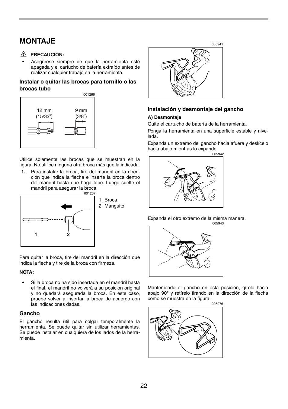 Montaje | Makita 6935FD User Manual | Page 22 / 28