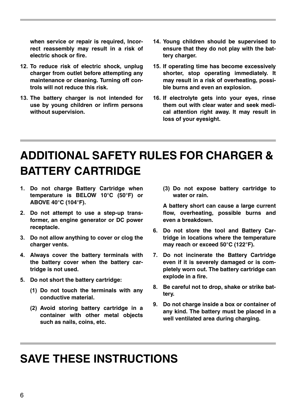 Save these instructions | Makita MODEL 6019D User Manual | Page 6 / 20