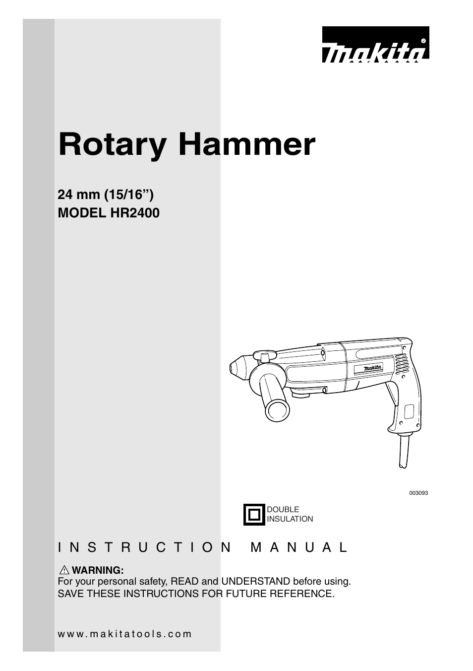 Makita HR2400 User Manual | 16 pages