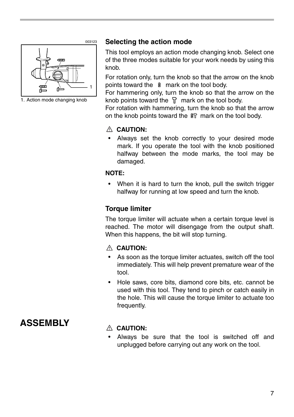 Assembly | Makita HR2400 User Manual | Page 7 / 16