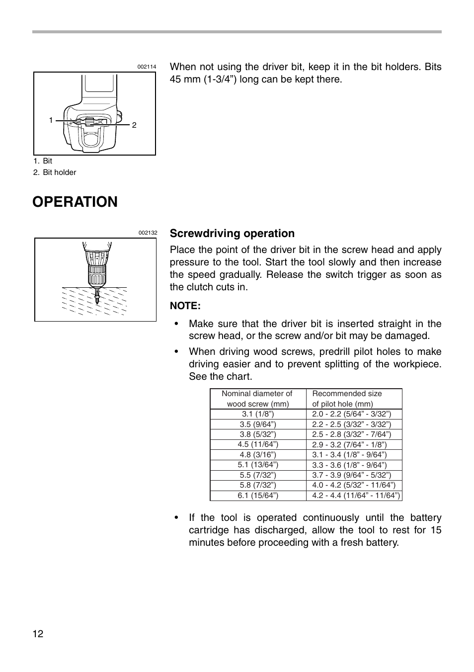 Operation, Screwdriving operation | Makita 6213D User Manual | Page 12 / 20