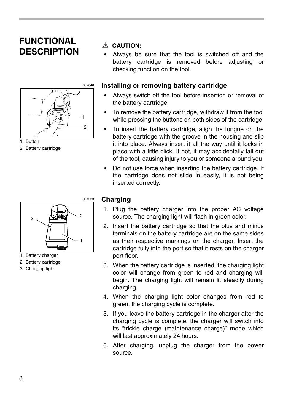 Functional description | Makita 6213D User Manual | Page 8 / 20