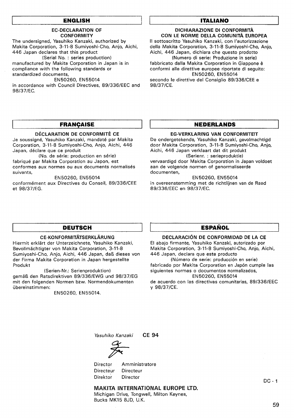 Makita 4190D/4190DW User Manual | Page 13 / 18