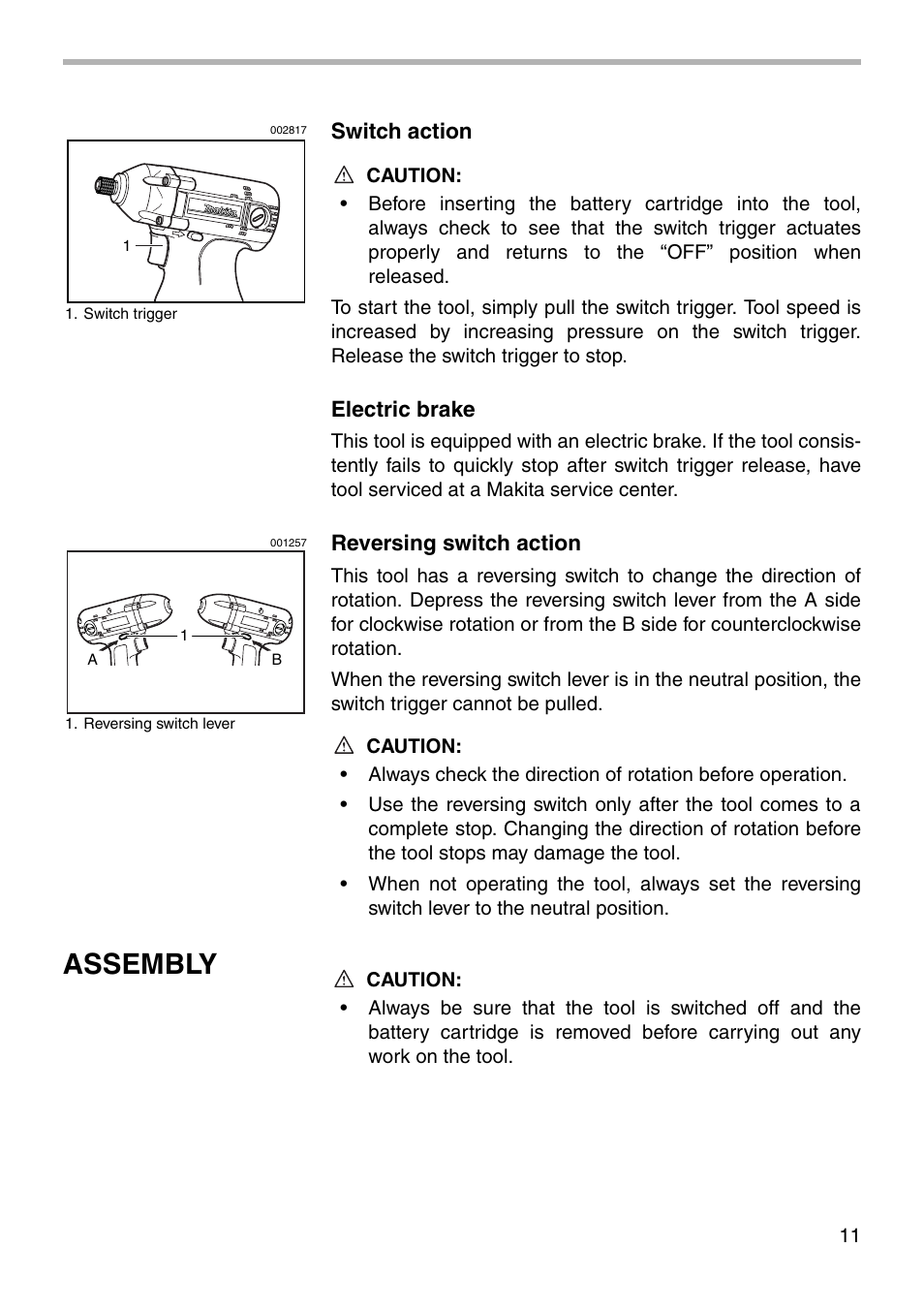 Assembly | Makita BTD120 User Manual | Page 11 / 20