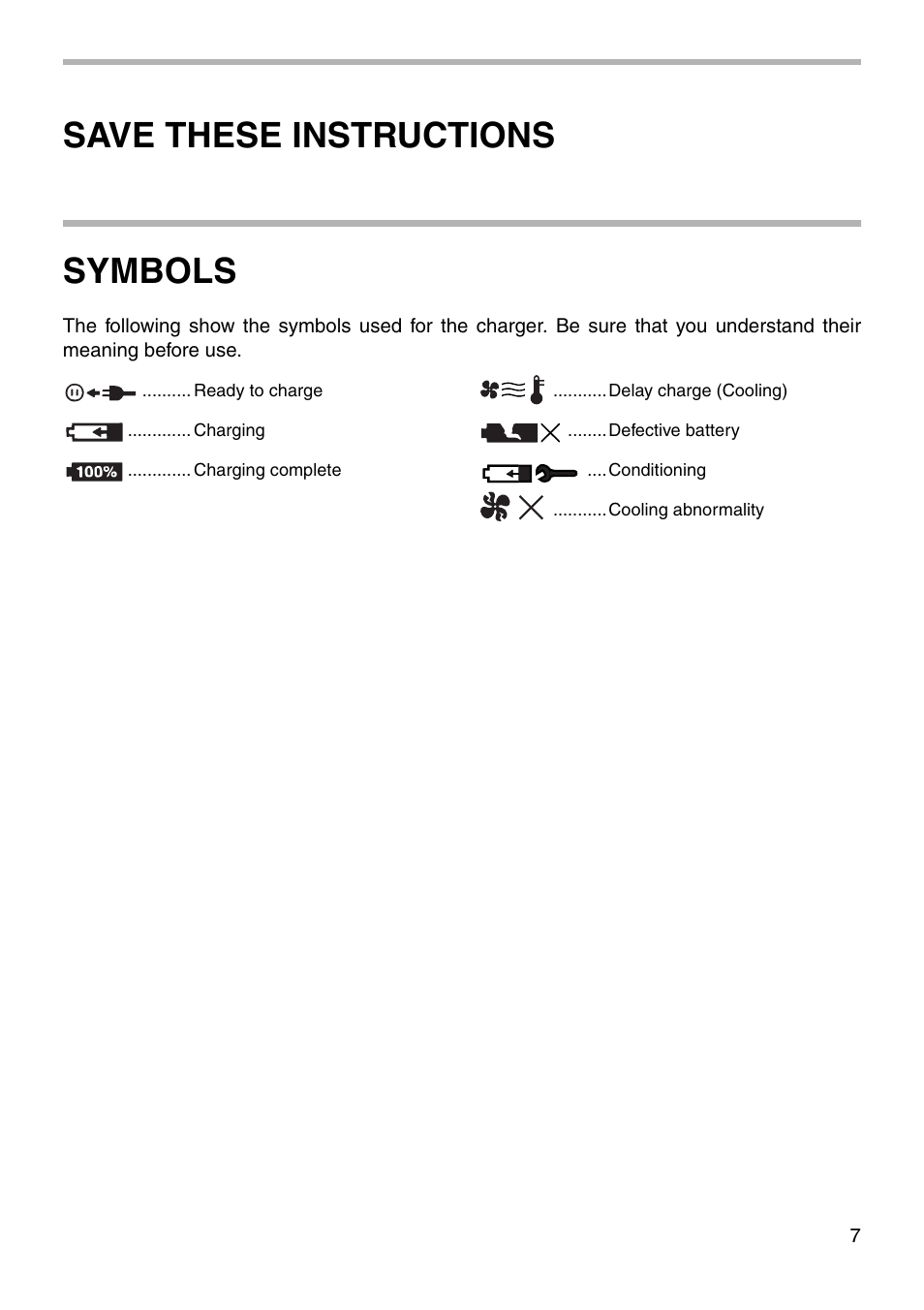 Save these instructions symbols | Makita BTD120 User Manual | Page 7 / 20