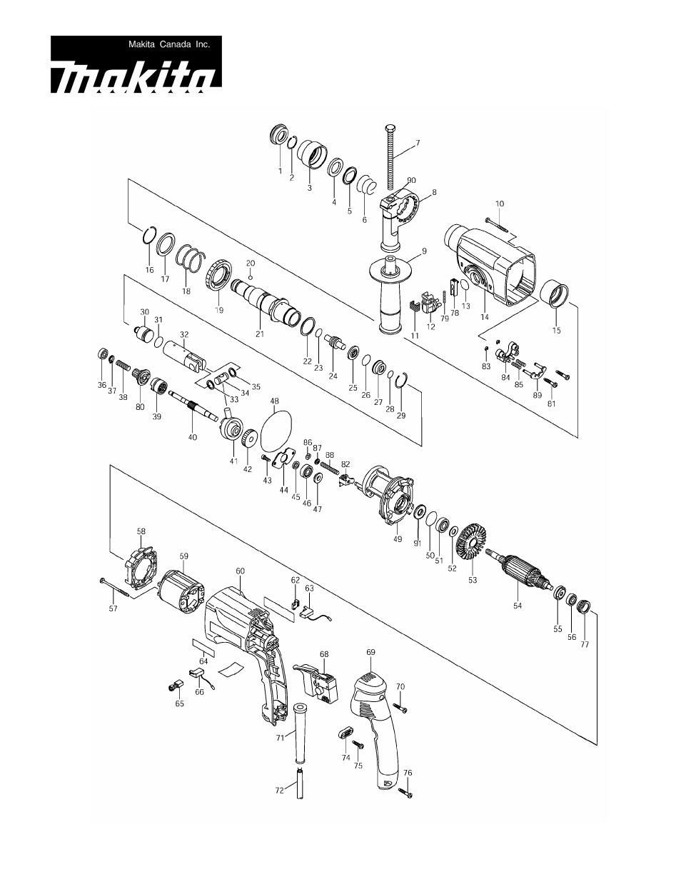 Makita HR2450 User Manual | 5 pages