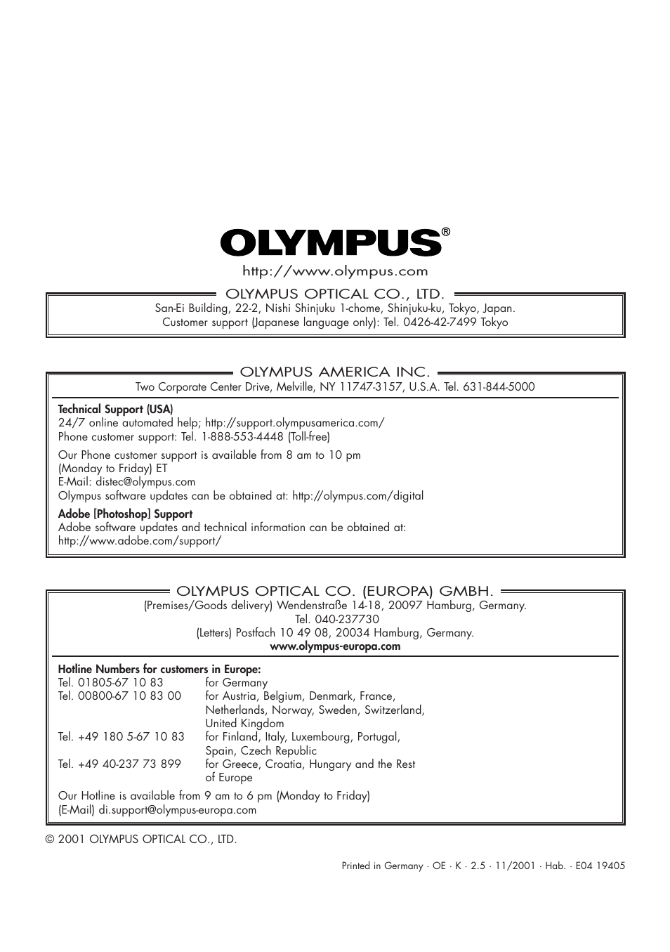 Olympus E-20p User Manual | Page 32 / 32