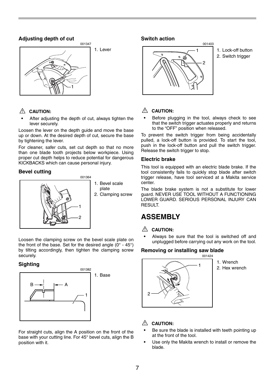 Assembly | Makita 5201NA User Manual | Page 7 / 28