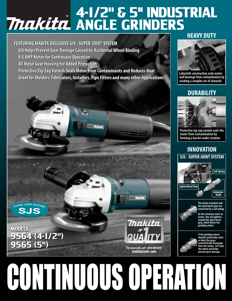 Makita 9565 (5'') User Manual | 2 pages