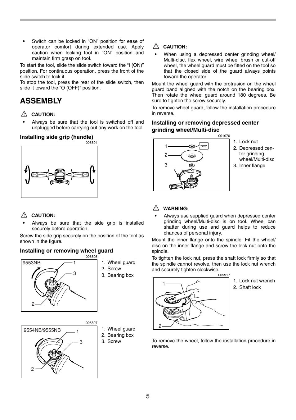 Assembly | Makita 9555NB User Manual | Page 5 / 28
