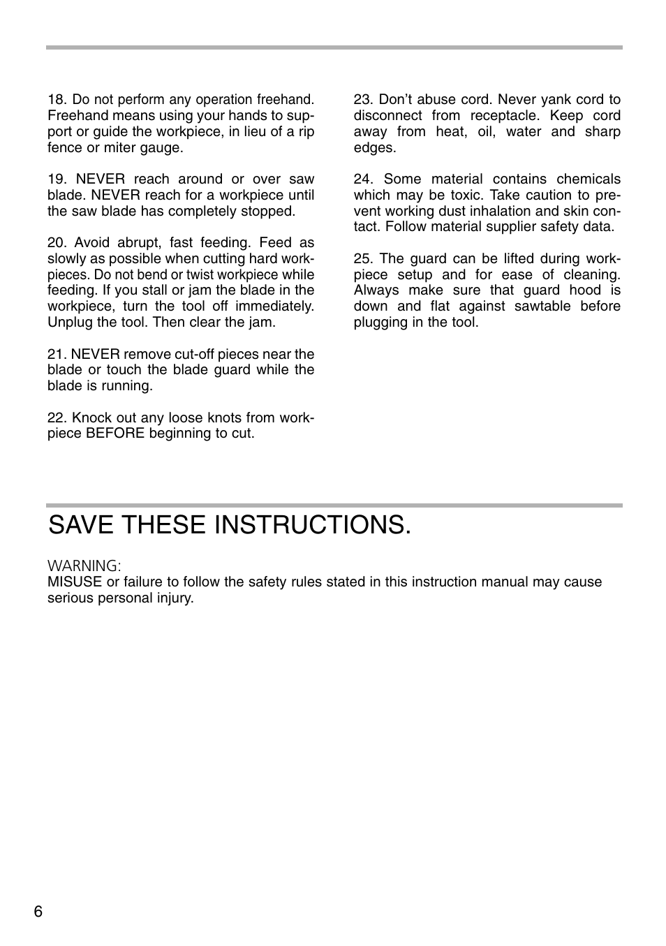 Save these instructions | Makita 2703X1 User Manual | Page 6 / 28