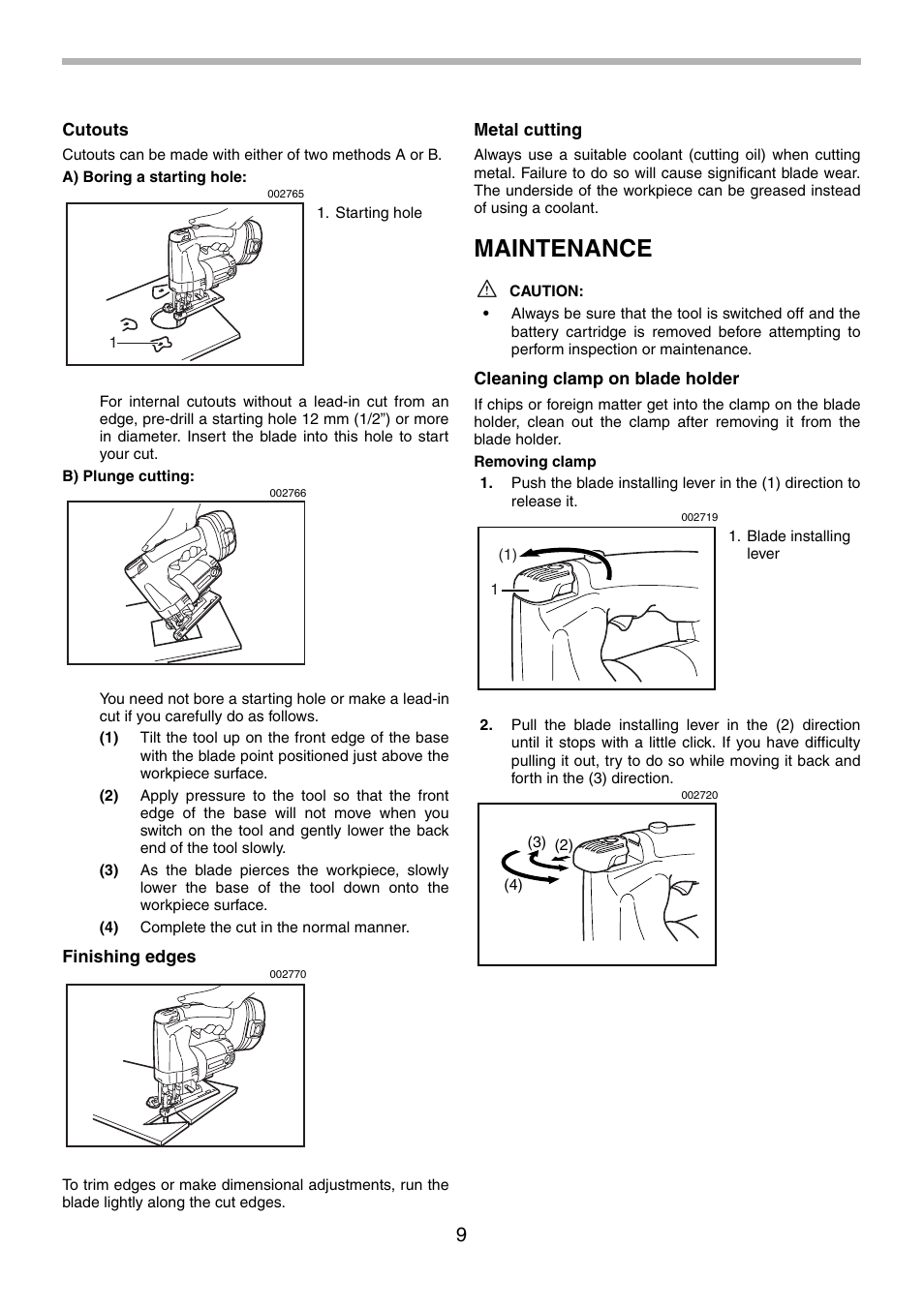 Maintenance | Makita 4334 User Manual | Page 9 / 36