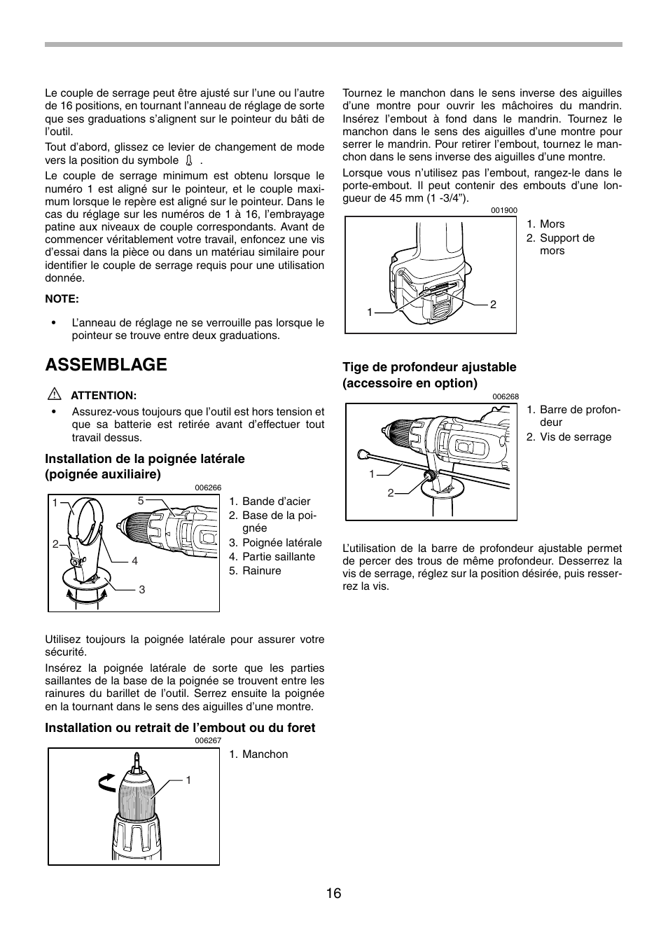 Assemblage | Makita 6339D User Manual | Page 16 / 32