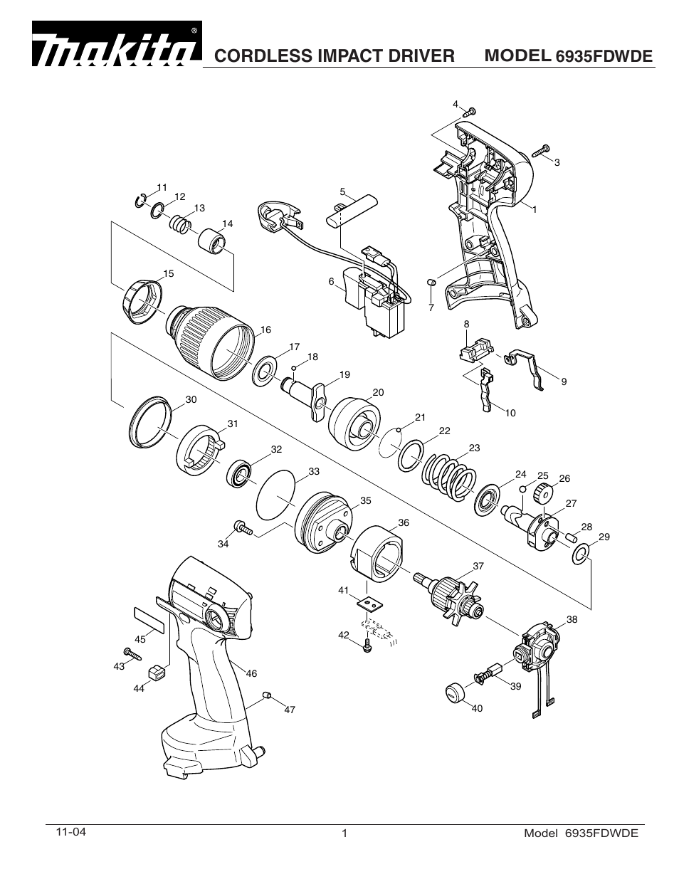 Makita 6935FDWDE User Manual | 2 pages