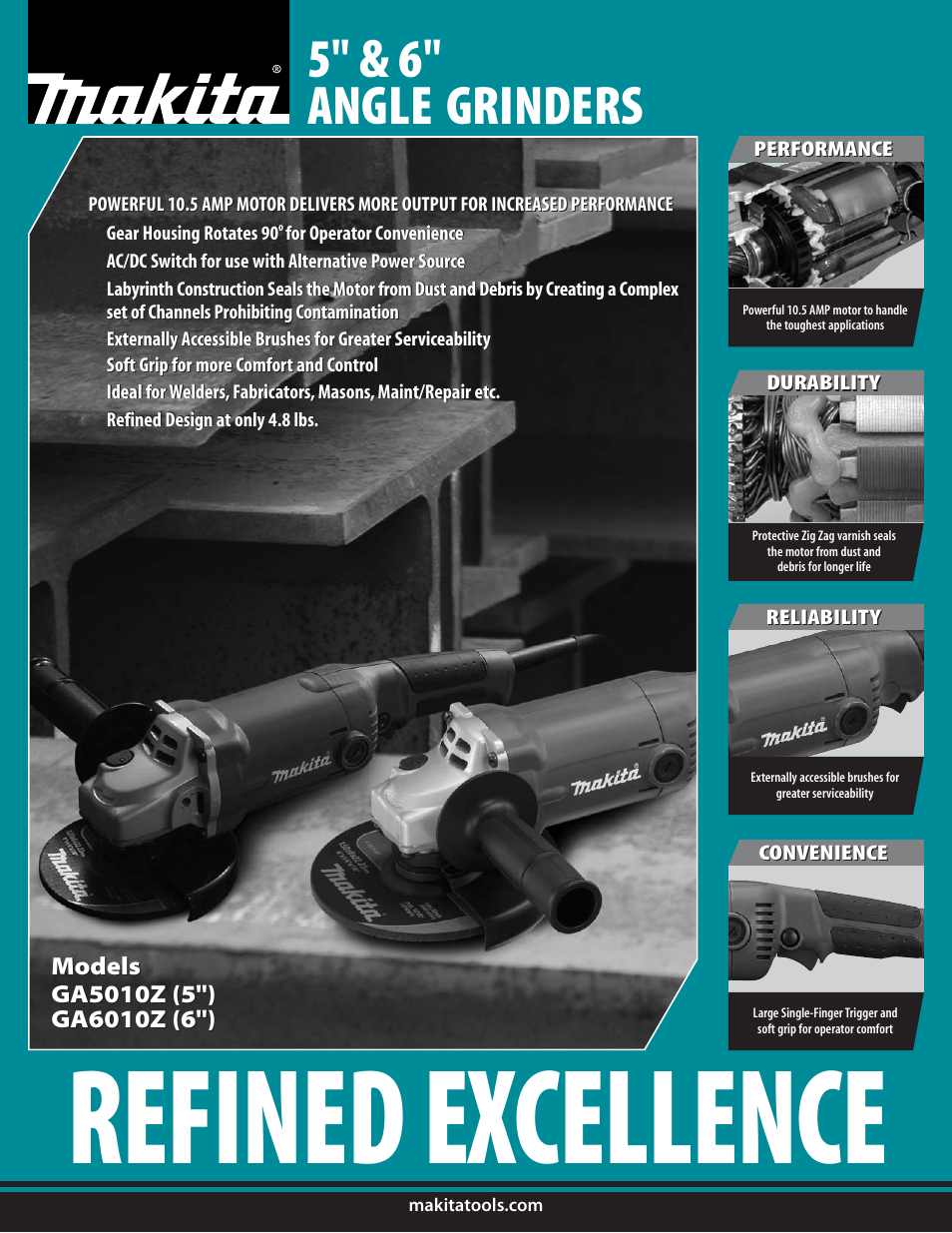 Makita GA6010Z (6'') User Manual | 2 pages