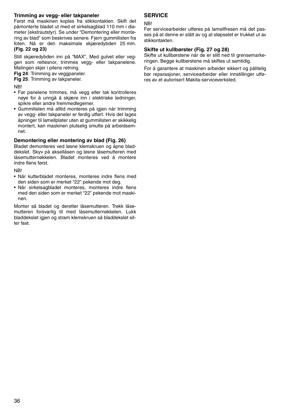 Makita 3901 User Manual | Page 36 / 48