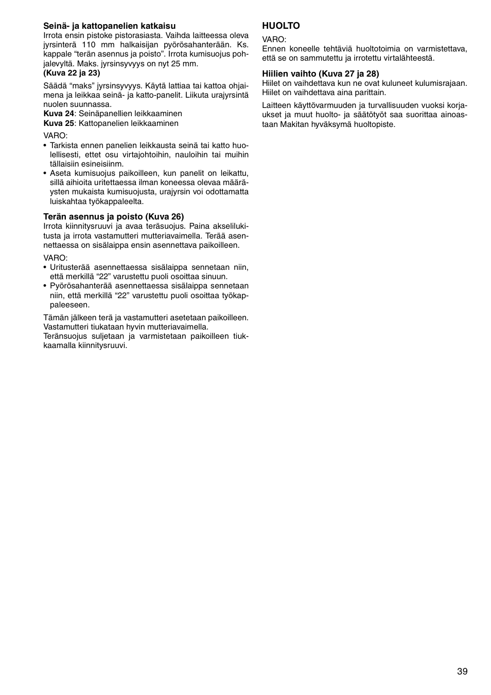 Makita 3901 User Manual | Page 39 / 48