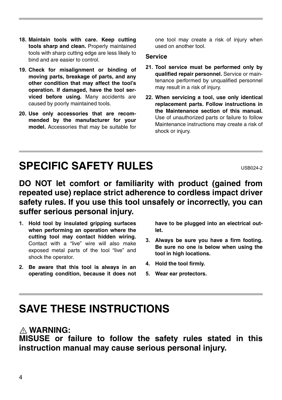 Specific safety rules, Save these instructions | Makita 6932 User Manual | Page 4 / 20