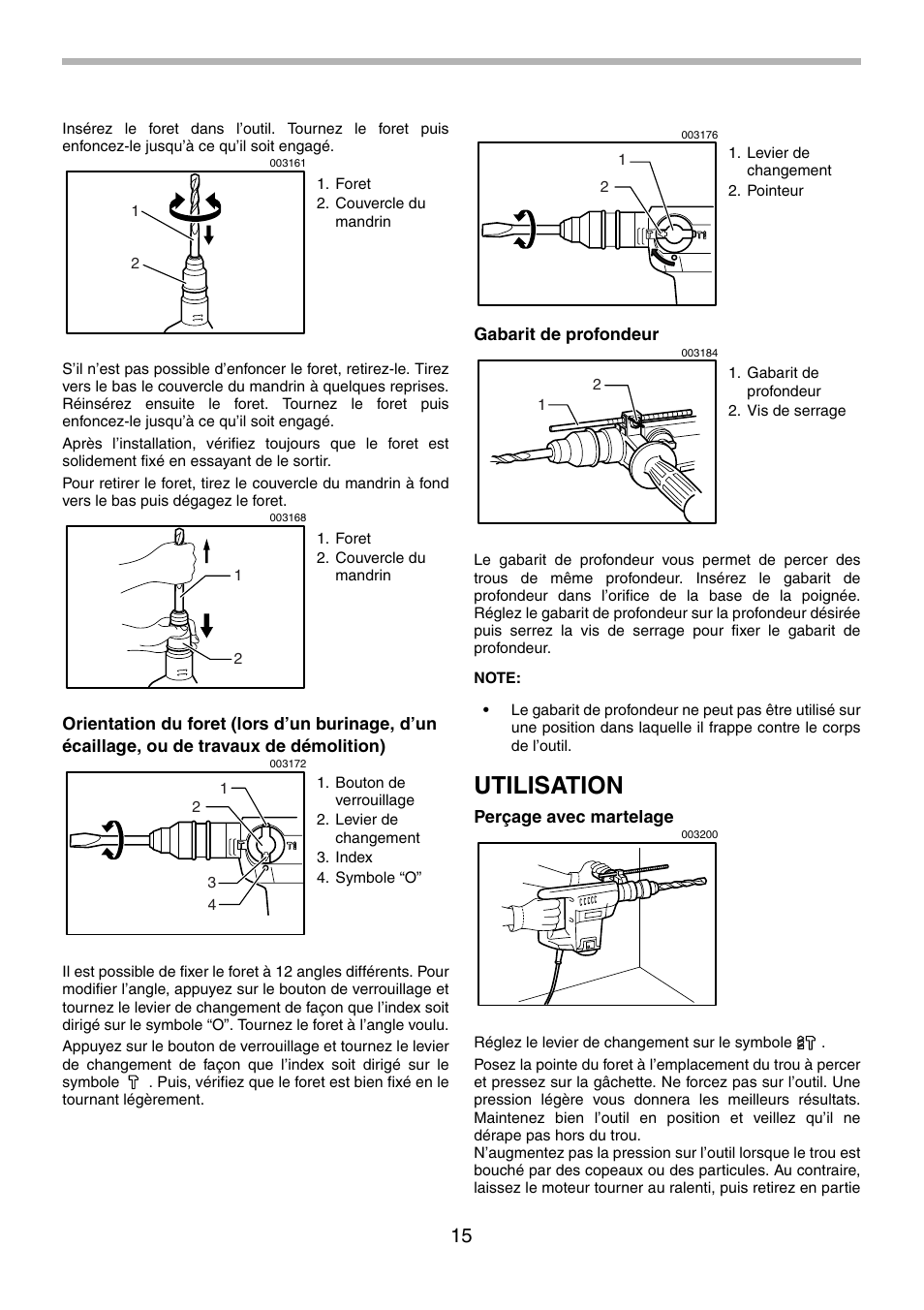 Utilisation | Makita HR5001C User Manual | Page 15 / 28