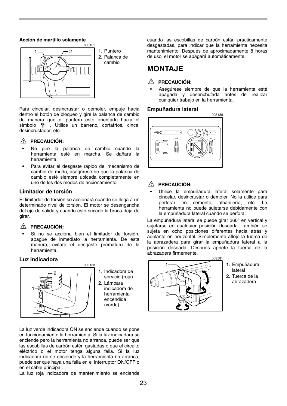 Montaje | Makita HR5001C User Manual | Page 23 / 28